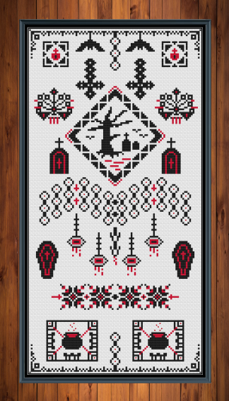 'Goth Sampler' Cross Stitch Pattern