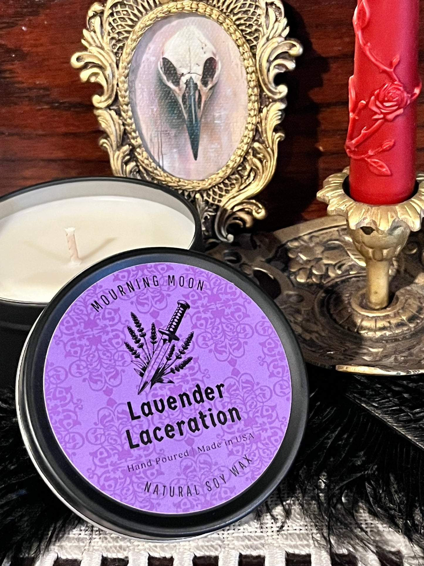 'Lavender Laceration' Soy Candle