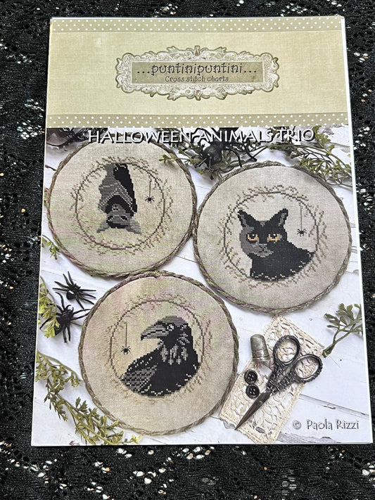'Halloween Animals Trio' Cross Stitch Pattern