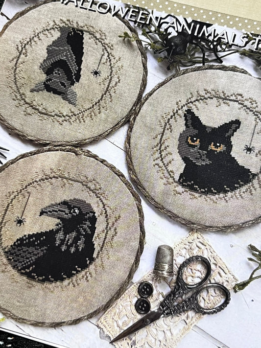 'Halloween Animals Trio' Cross Stitch Pattern