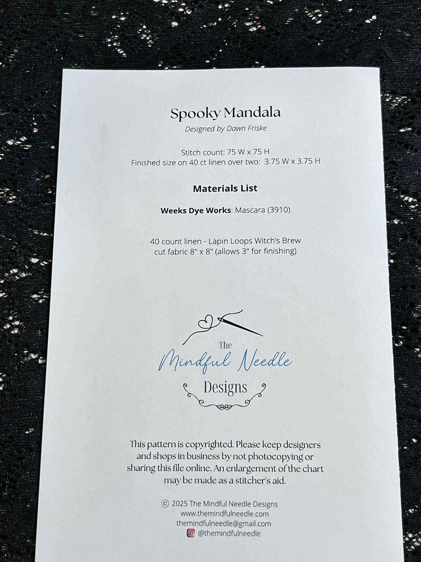'Spooky Mandala' Cross Stitch Pattern